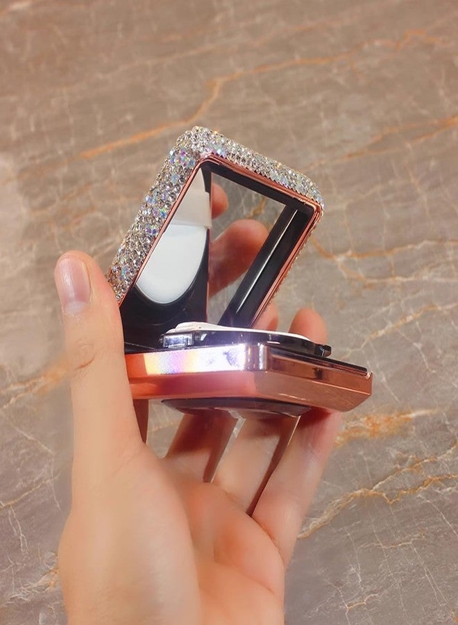 Bestbling Bling Rhinestone Air Cushion Compact Container 0.17/0.7 oz Capacity Empty Foundation Makeup Powder Puff Box Case Refillable Container with Puff for DIY Travel Trip (Silver) - Image 3