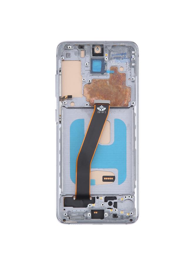 erorex Replacement For Samsung Galaxy S20 SM-G980 TFT LCD Screen Digitizer Full Assembly with Frame, Not Supporting Fingerprint Identification Silver - Image 3