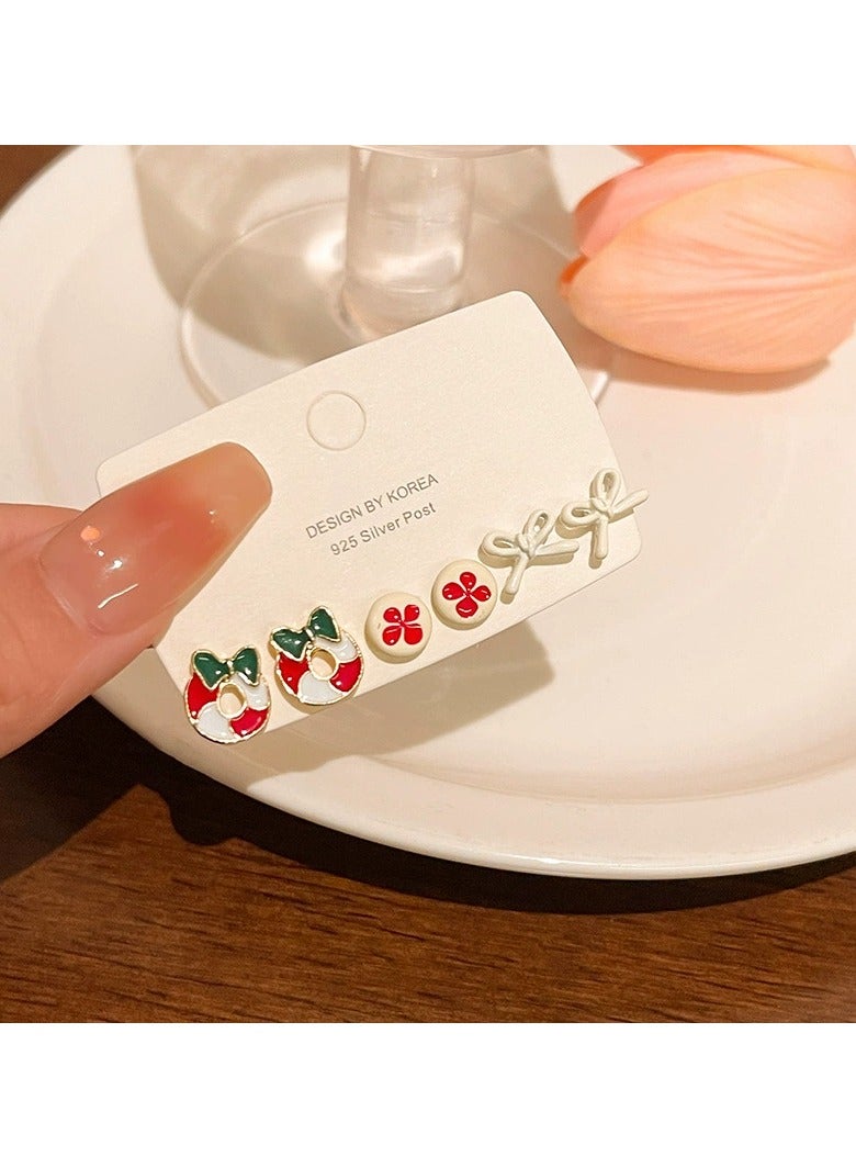 Goolsky S925 Sterling Silver Cute Bow & Floral Stud Earring Set – Hypoallergenic Dainty Earrings for Women & Girls, Daily/Party Wear, Minimalist Sweet Style - Image 1