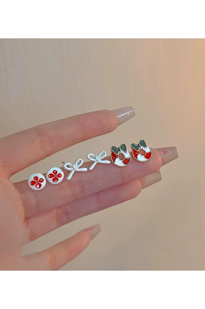 Goolsky S925 Sterling Silver Cute Bow & Floral Stud Earring Set – Hypoallergenic Dainty Earrings for Women & Girls, Daily/Party Wear, Minimalist Sweet Style - Image 4