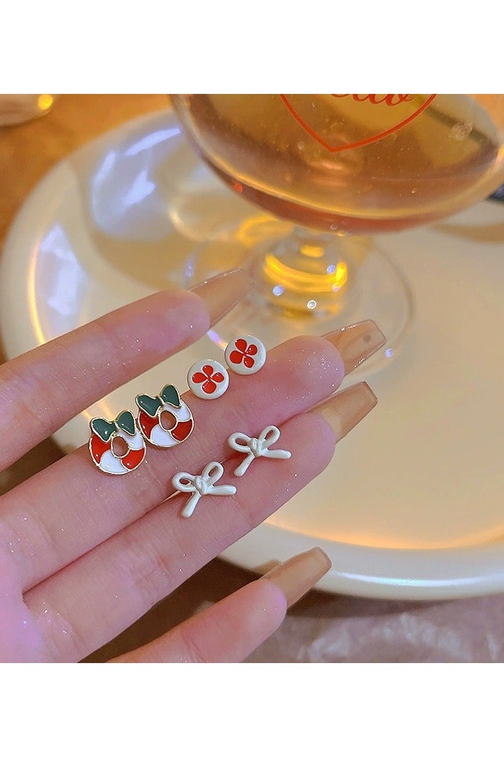 Goolsky S925 Sterling Silver Cute Bow & Floral Stud Earring Set – Hypoallergenic Dainty Earrings for Women & Girls, Daily/Party Wear, Minimalist Sweet Style - Image 5