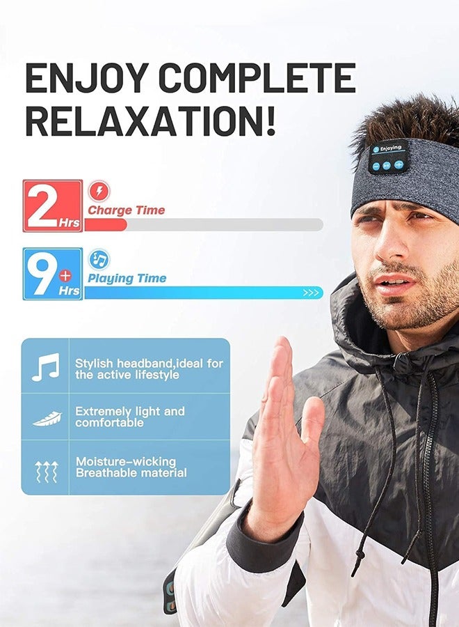 dida-cosmos Sleep Headphones Wireless, Bluetooth Sports Headband Headphones with Ultra-Thin HD Stereo Speakers Perfect for Sleeping,Workout,Jogging,Yoga,Insomnia, Air Travel, Meditation, Grey - Image 3