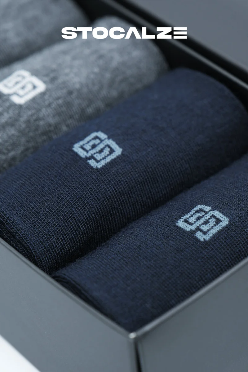 Stocalze Bamboo Men's Long Socks Patterned 6-Piece Socks. Breathable and Anti-Sweat Men's Bamboo Socks