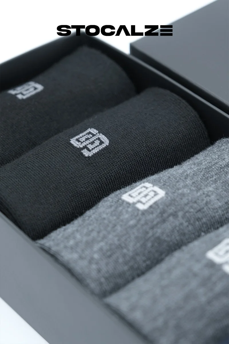 Stocalze Bamboo Men's Long Socks Patterned 6-Piece Socks. Breathable and Anti-Sweat Men's Bamboo Socks