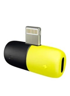 Generic 2 In1 Mini Dual Lightning Splitter Adapter Yellow Black  - Image 2