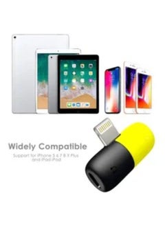 Generic 2 In1 Mini Dual Lightning Splitter Adapter Yellow Black  - Image 4