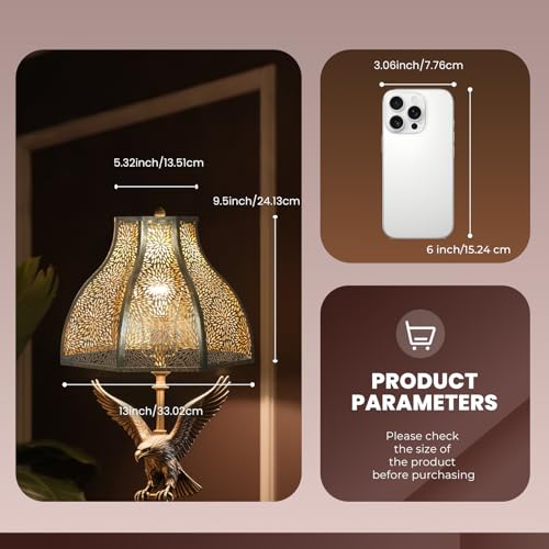 ALUCSET Exquisite Eight-Petal Lotus Metal Cover with Etched Chrysanthemum Pattern in Antique Bronze and Gold Finish for Table Lamp Floor Lamp Fits Living Room Bedroom ALUCSET Metal Lamp Shade - Image 3