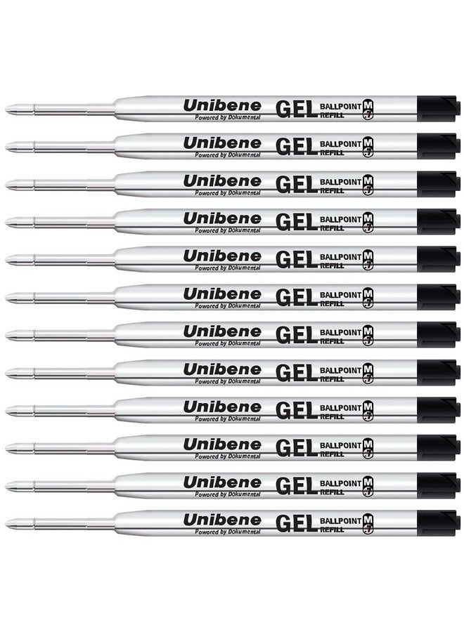 Unibene Parker Compatible Gel Ink Ballpoint Refills 12 Pack0.7Mm Medium Pointblack Smooth Writing Replaceable German Ink Tactical Pen Refills For Parker Ballpoint/Uzi Pen - Image 1