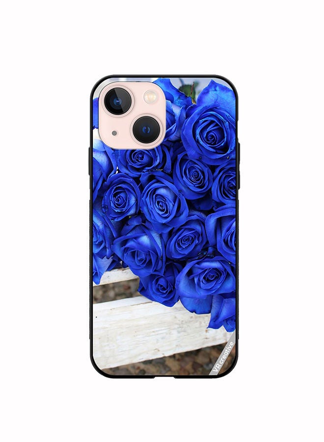 VR CREATIVE Protective Case Cover For Apple iPhone 14 Plus Blue Flower Design Multicolour - Image 1
