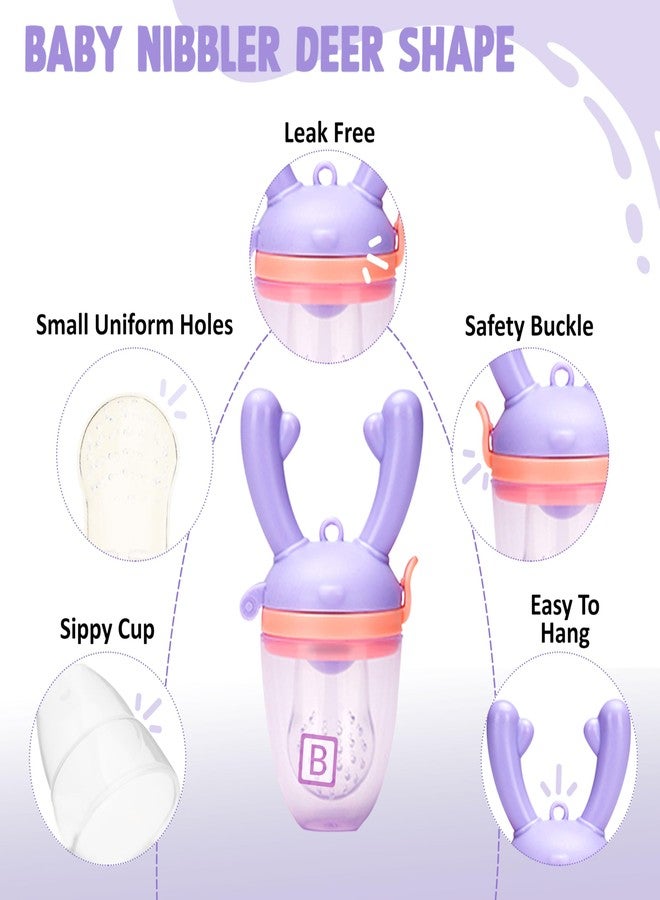 Bembika Baby Nibbler Fawn Purple Color, Baby Nibbler Pacifier,Baby Pacifier Food Nibbler, Baby Feeding Accessories (3-6 Months Baby) - Image 2