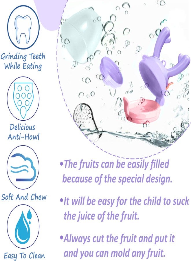 Bembika Baby Nibbler Fawn Purple Color, Baby Nibbler Pacifier,Baby Pacifier Food Nibbler, Baby Feeding Accessories (3-6 Months Baby) - Image 4