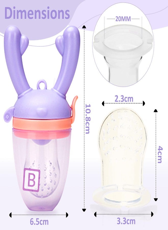 Bembika Baby Nibbler Fawn Purple Color, Baby Nibbler Pacifier,Baby Pacifier Food Nibbler, Baby Feeding Accessories (3-6 Months Baby) - Image 3