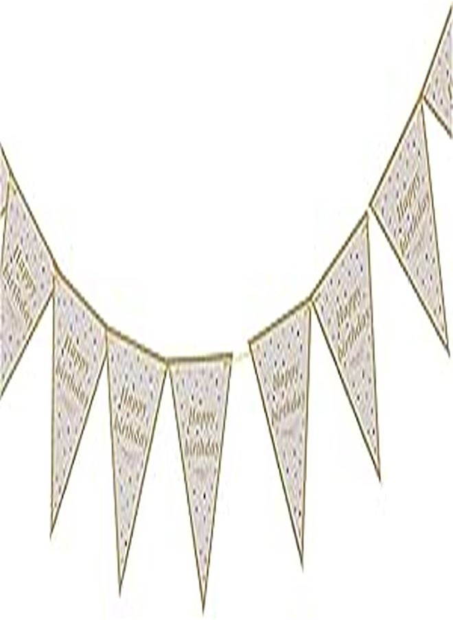 Generic Triangle Party Banner With Happy Birthday Design And Stripe For Party Decoration - Multi Color 