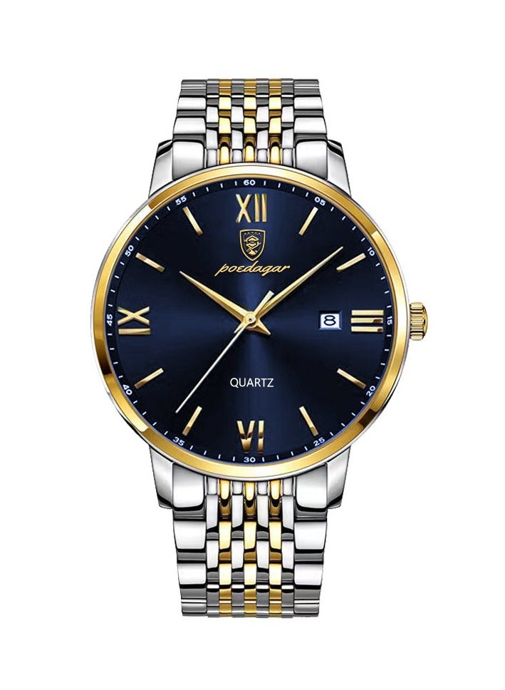 Watch For Men Stainless Steel Quartz Luminous Water Resistant Watch