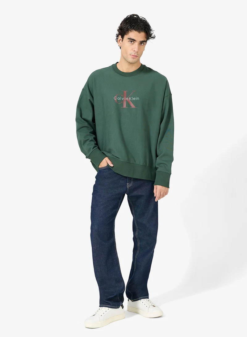 Calvin Klein Jeans  Premium Terry Monogram Sweatshirt for Men | Best Price UAE