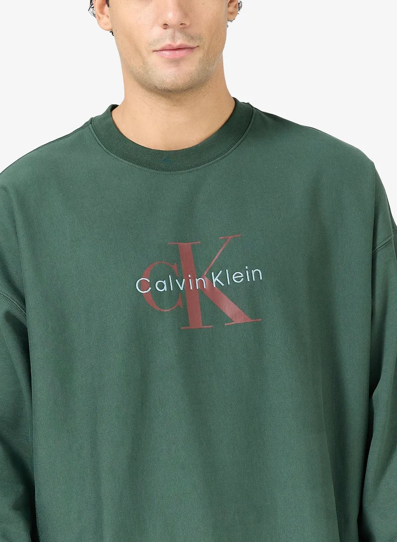 Calvin Klein Jeans  Premium Terry Monogram Sweatshirt for Men | Best Price UAE