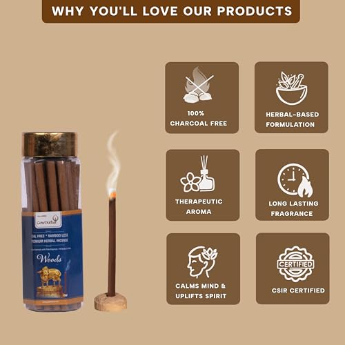 GOW DURBAR GowDurbar Bamboo-Less Woods Rejuvenating Agarbatti 65g (Pack of 3) | Organic Incense Sticks with Panchagavya, Herbs & Honey | Eco-Friendly | for Pooja, Yoga & Meditation - Image 3