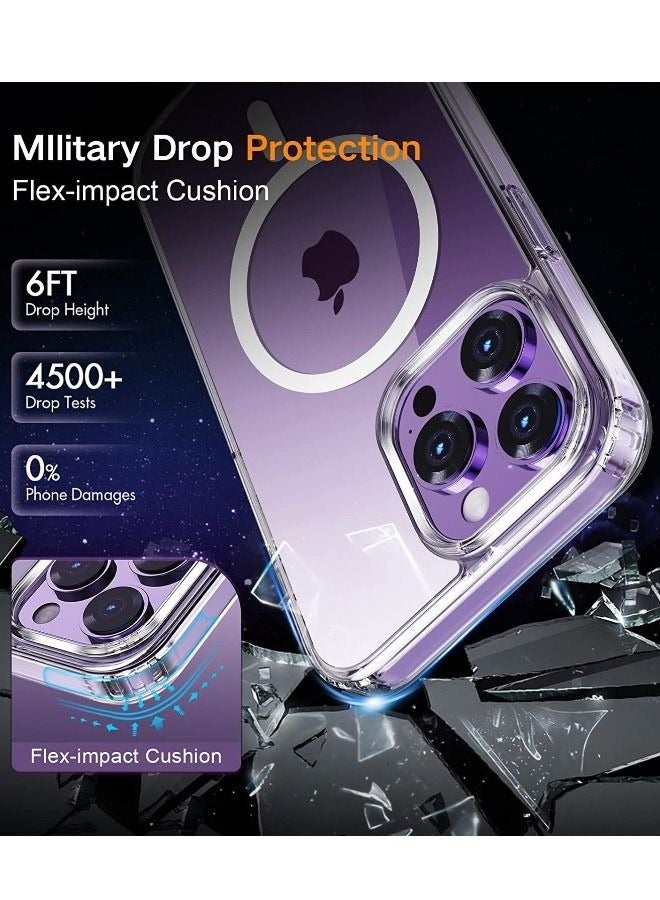 Captaintech iPhone 15 Pro Max Case, with 9H Tempered Glass Screen Protector + Camera Lens Protector, Ultra Thin Scratch Resistant Drop Anti-Yellowing Magnetic Phone Case for iPhone 15 Pro Max 2023 - Image 2