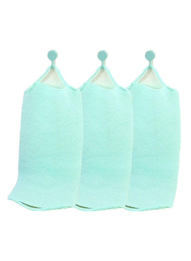 Korean long sling with elastic drawstring for strong and thick exfoliation and body cleaning (three pieces in green) - Image 1