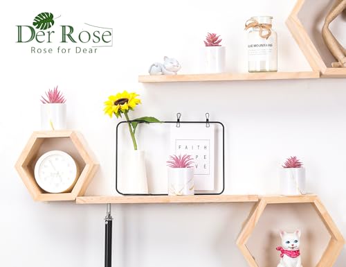 Der Rose 4 Packs Fake Succulents Plants Artificial Indoor for Pink Room Bathroom Decor Office Desk Accessories for Women - Image 4