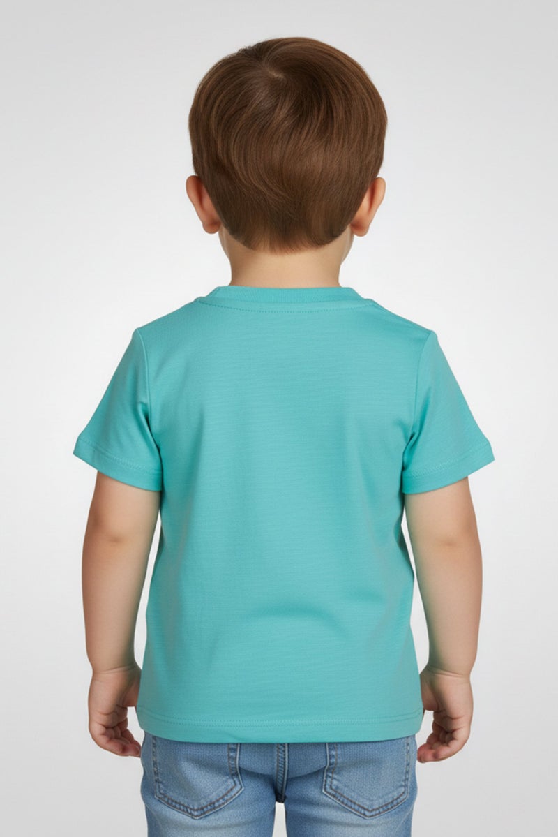 Hamleys Toddlers Boy Crew Neck Short Sleeve Graphic Print T-Shirt, Turquoise - Image 2