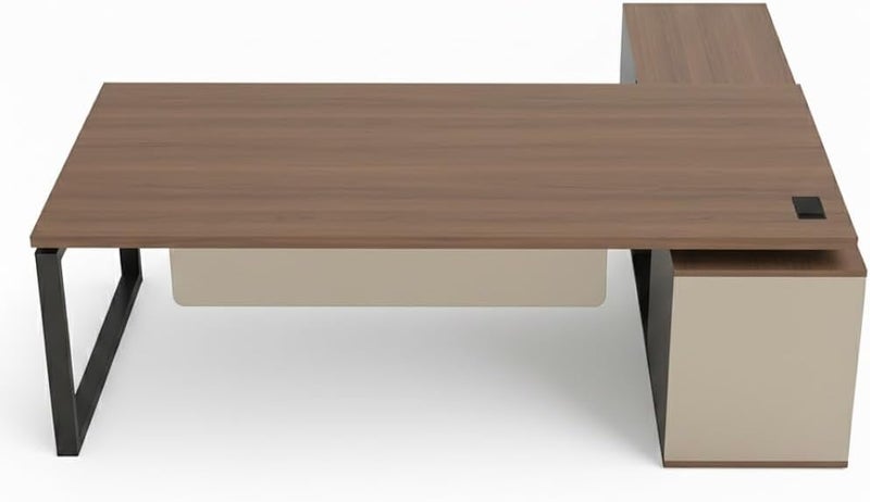 Neo Front DG-M2001 L-Shaped Executive Office Desk with Storage Drawers - 2.0m MDF Wood Computer Table for Office & Home Workspace - Image 5