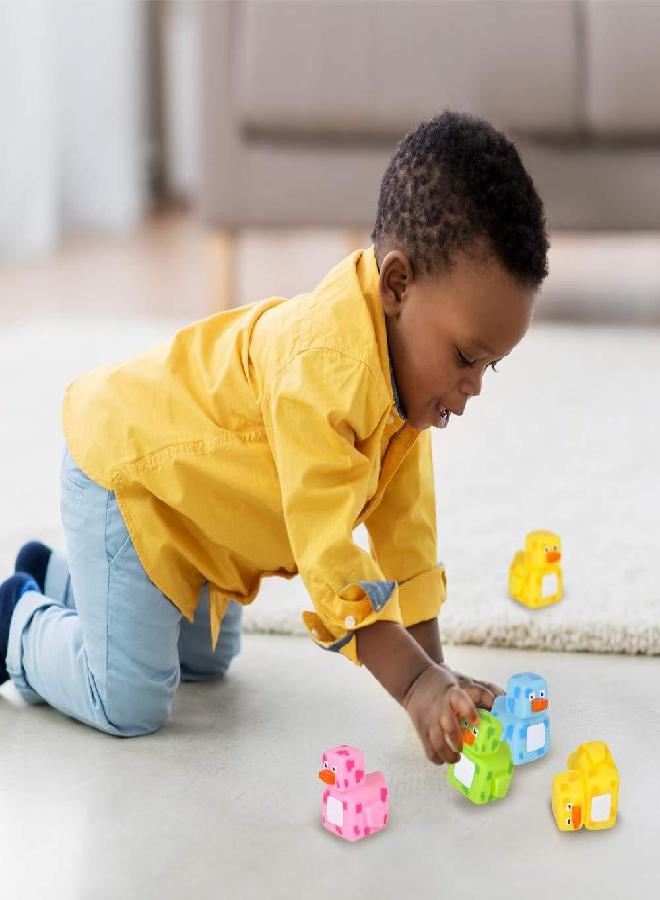 ArtCreativity 2.25 Inch Pixelated Rubber Duckies for Bath, Pack of 12 - Colorful Rubber Ducks in Bulk, Fun Bath Tub & Pool Toys, Cute Party Favors, Carnival Prizes, and Decorations - Image 2