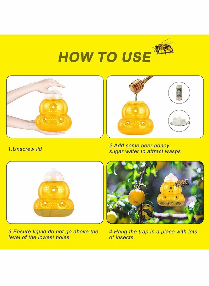 Luckam Insect Trap, 2 Pack Bee Traps, Gourd Bee Traps, Wasp Trap For Hornet Bees Yellow Jackets, Insect Bee Catcher Non Toxic, Reusable, Hanging Outdoor Wasp Deterrent Killer - Image 5