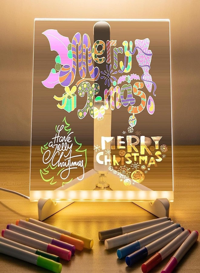 DARKFISH 3D Acrylic Writing pad with Pen Message Board rewritable Table lamp for Study LED Light Office Home Decor Gift - Image 1