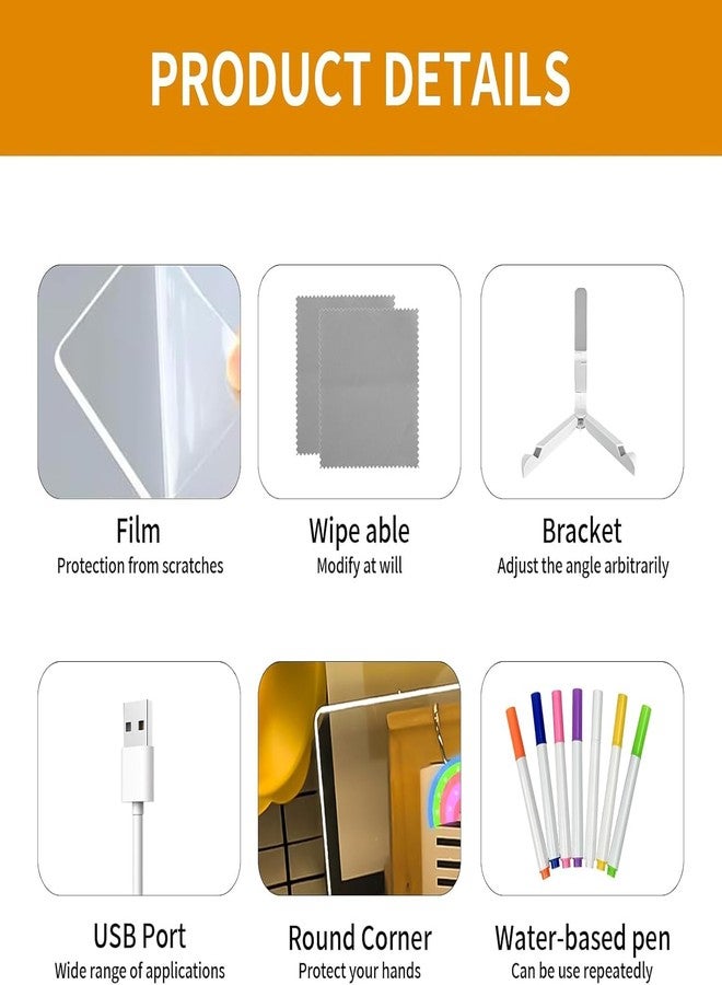 DARKFISH 3D Acrylic Writing pad with Pen Message Board rewritable Table lamp for Study LED Light Office Home Decor Gift - Image 5
