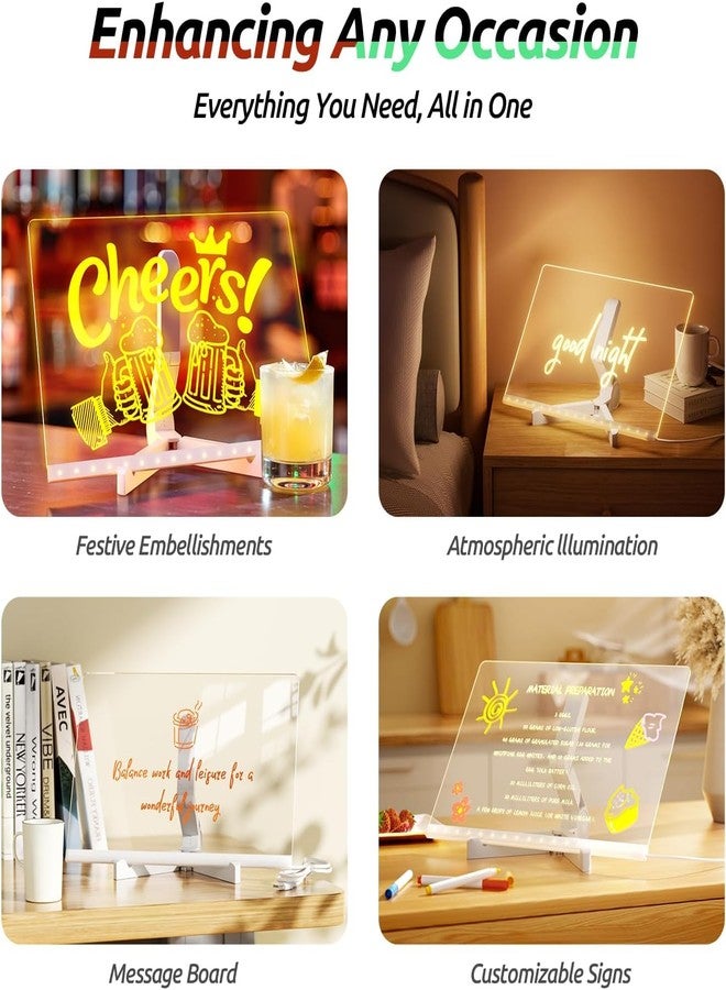DARKFISH 3D Acrylic Writing pad with Pen Message Board rewritable Table lamp for Study LED Light Office Home Decor Gift - Image 4