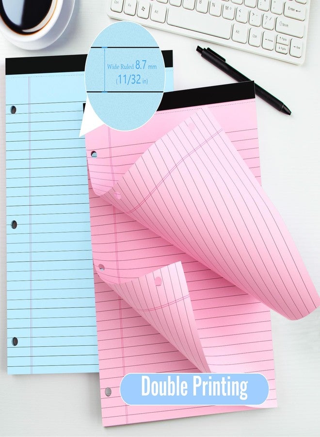 HAUTOCO 3 Pack 8.5 x 11 Legal Pads Colored Wide Ruled Notepads Perforated Writing Pads, 30 Sheets Per Notepad, 3-Hole Punched Paper, Writing Note Pads for School, Home, Office, Business - Image 4