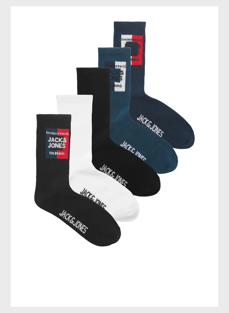 Jack & Jones Junior Youth 5 Pack Crew Socks