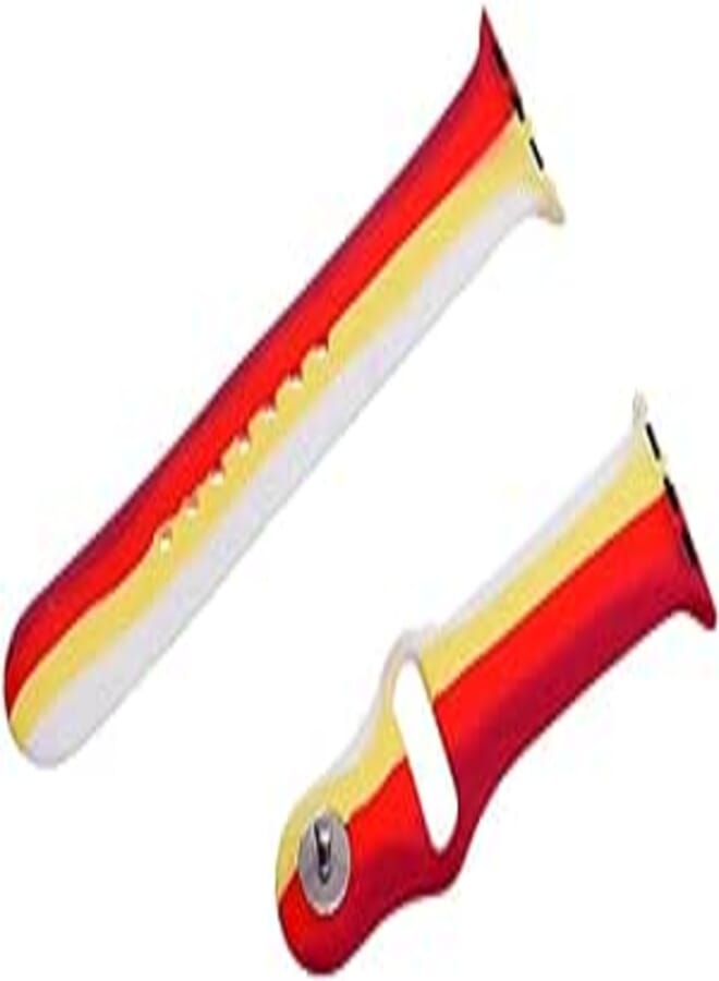 Generic Silicone Adjustable And Expandable Watch Strap With Colorful Design For Unisex Compatible With Smart Watches 38/40/41 MM - Multicolor