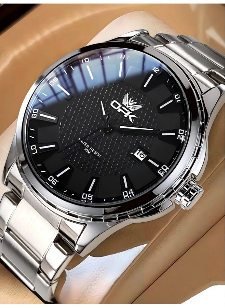 OPK Watch for Men Stainless Steel Waterproof Luminous Date Analog Quartz Wrist Watch Business Fashion Casual Men Watches - Image 1