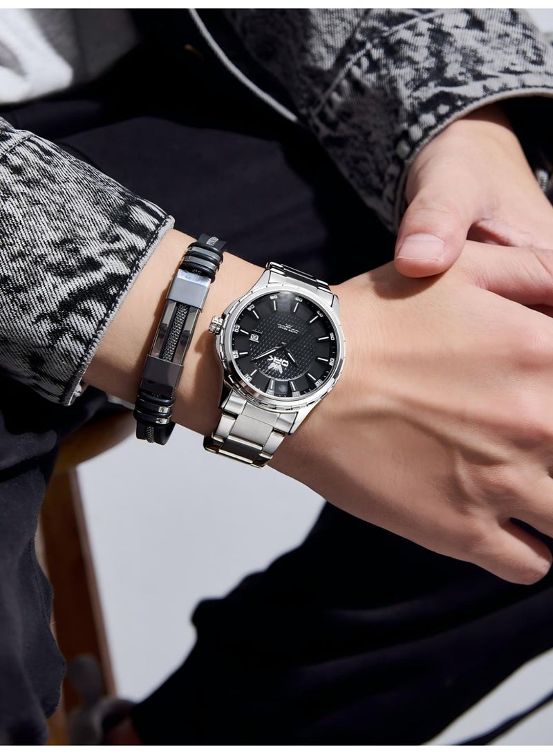 OPK Watch for Men Stainless Steel Waterproof Luminous Date Analog Quartz Wrist Watch Business Fashion Casual Men Watches - Image 2