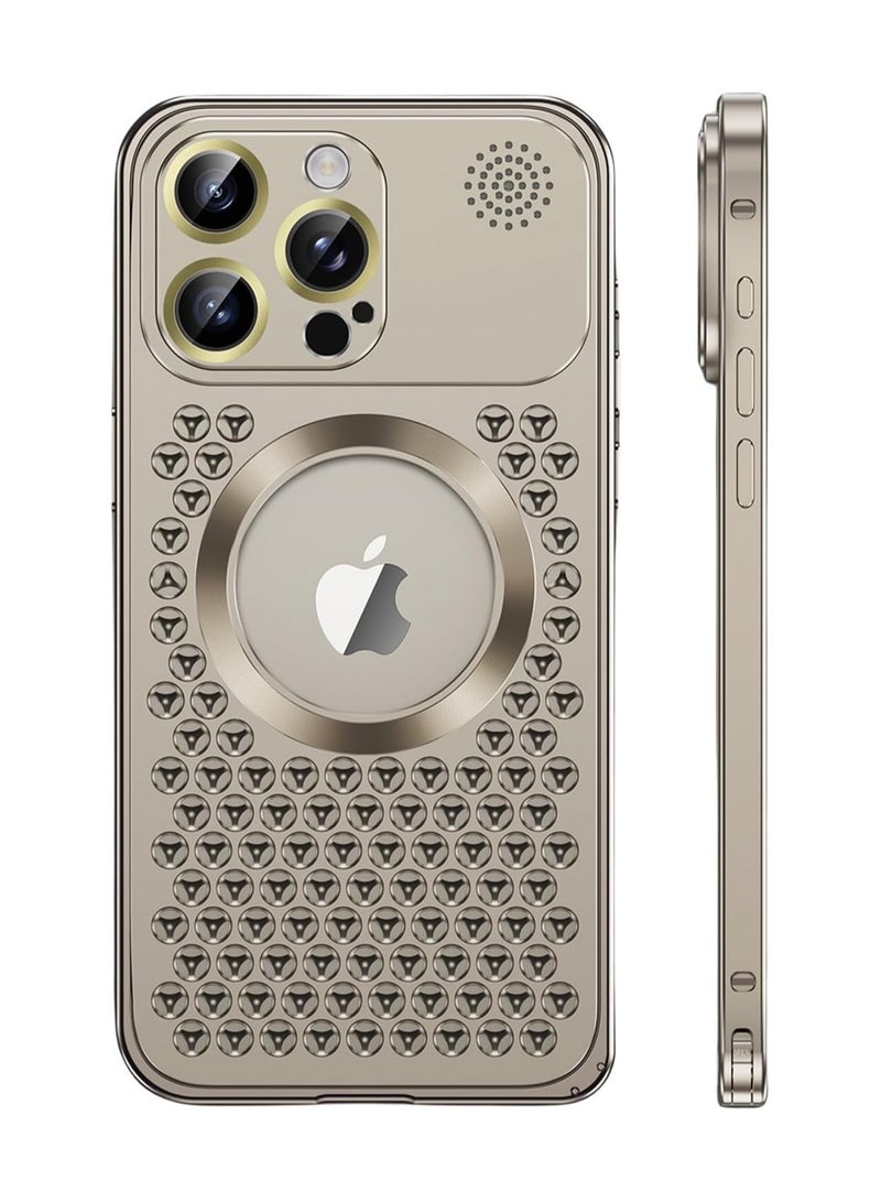 general iPhone 15 Pro Max Metal Case, Aluminium Drop Protection Bezel, Ultra Slim, Scratch and Shock Resistant Aroma Case, MagSafe Compatible, Titanium Finish - Image 1