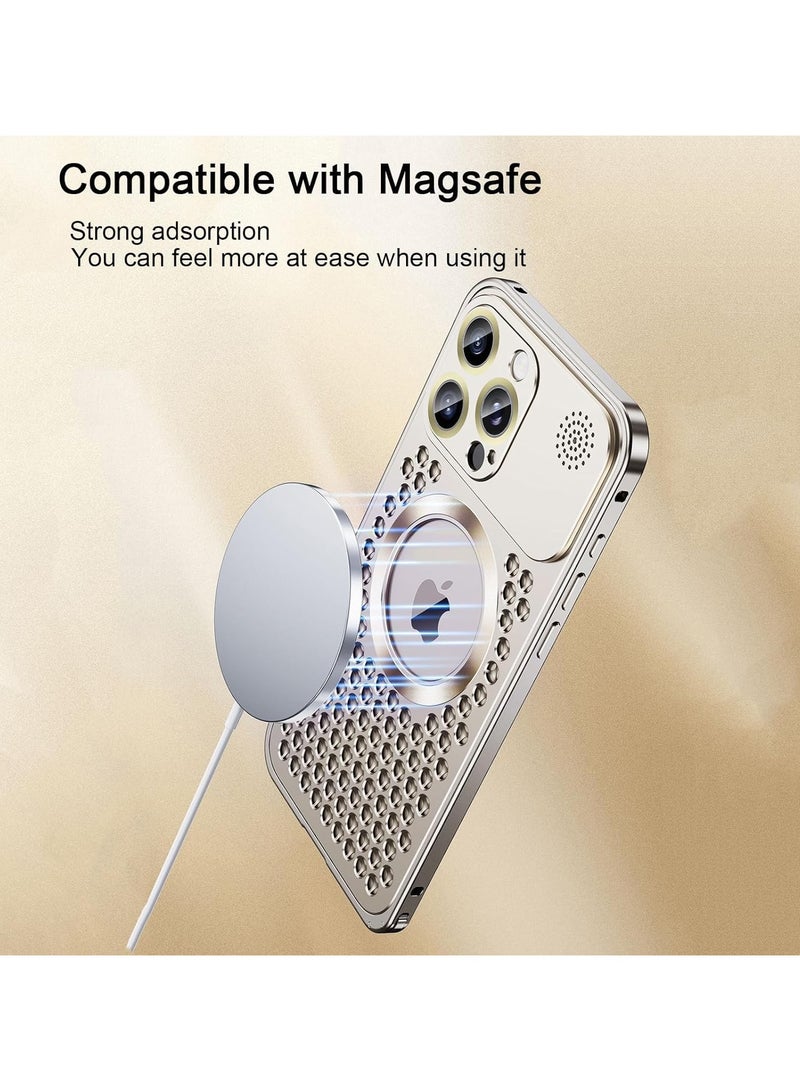 general iPhone 15 Pro Max Metal Case, Aluminium Drop Protection Bezel, Ultra Slim, Scratch and Shock Resistant Aroma Case, MagSafe Compatible, Titanium Finish - Image 3