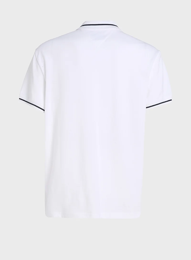 تومي جينز Logo Regular Fit Tipped Polo
