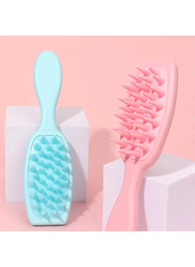 فرشاتان من السيليكون لشامبو الشعر، فرشاة تدليك فروة الرأس، فرشاة تنظيف وتقشير فروة الرأس، أداة غسل الشعر لجميع أنواع الشعر، مدلك فروة الرأس - Image 1