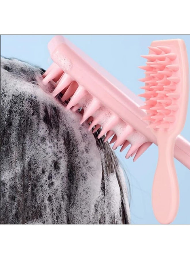 فرشاتان من السيليكون لشامبو الشعر، فرشاة تدليك فروة الرأس، فرشاة تنظيف وتقشير فروة الرأس، أداة غسل الشعر لجميع أنواع الشعر، مدلك فروة الرأس - Image 5