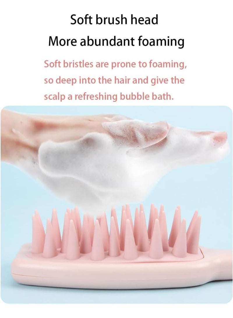فرشاتان من السيليكون لشامبو الشعر، فرشاة تدليك فروة الرأس، فرشاة تنظيف وتقشير فروة الرأس، أداة غسل الشعر لجميع أنواع الشعر، مدلك فروة الرأس - Image 3