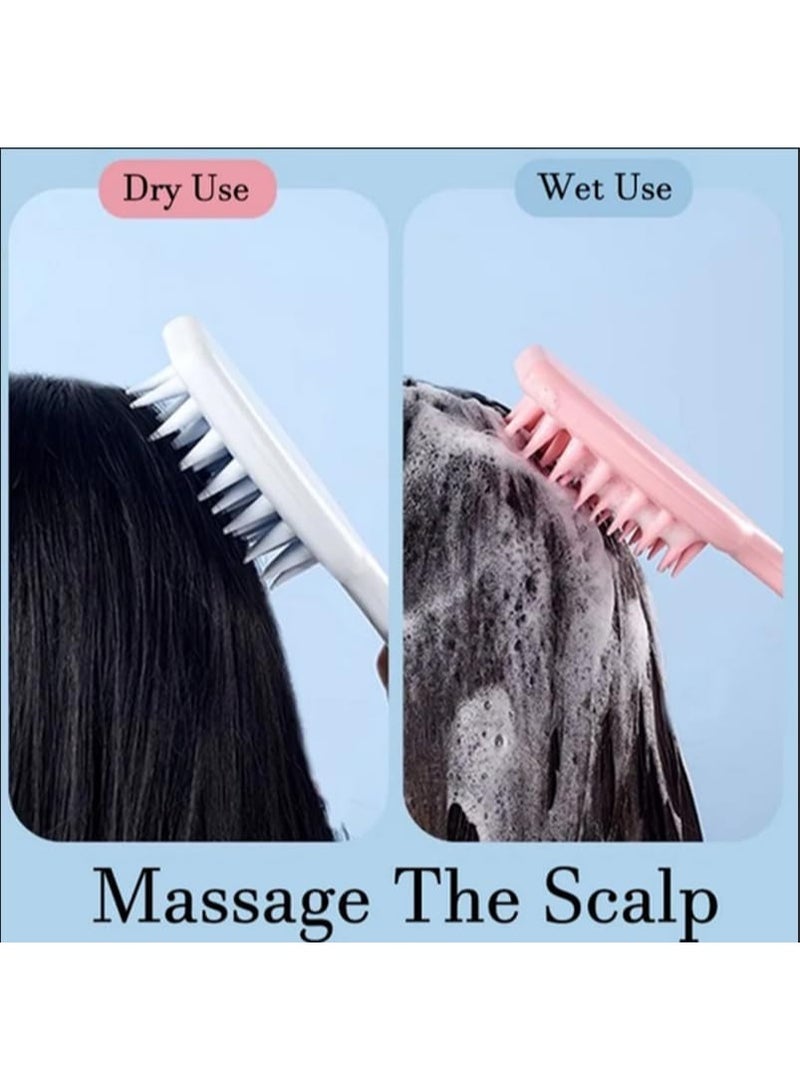 فرشاتان من السيليكون لشامبو الشعر، فرشاة تدليك فروة الرأس، فرشاة تنظيف وتقشير فروة الرأس، أداة غسل الشعر لجميع أنواع الشعر، مدلك فروة الرأس - Image 2