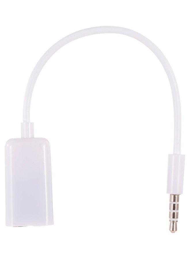 Jack Splitter 2 Female To 1 Male Headphone Microphone Cable Adapter Stereo Audio Plug White - Image 1