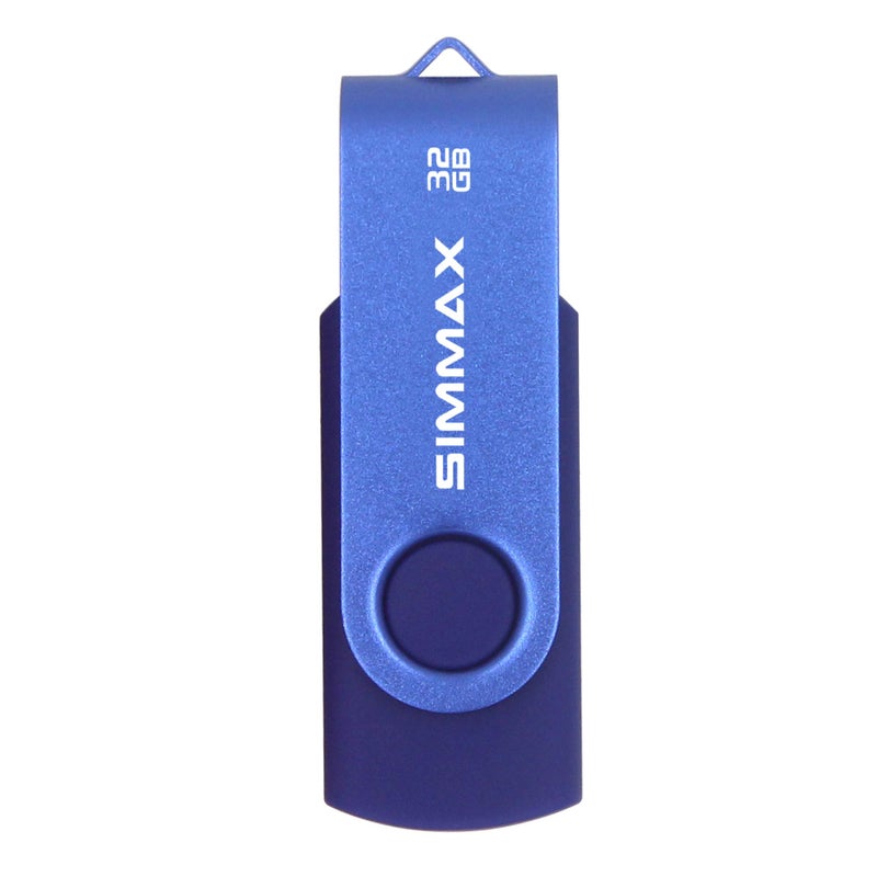 SIMMAX ذاكرة فلاش USB 2.0 سعة 32 جيجابايت من SIMMAX مع تصميم دوار (32 جيجابايت أزرق) - Image 2