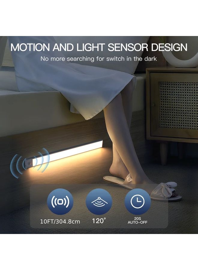 Black 50cm Smart Sensor Light Dimmable Magnetic Wireless USB Cabinet Wardrobe - Image 2