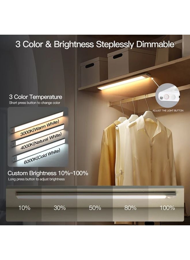 Black 50cm Smart Sensor Light Dimmable Magnetic Wireless USB Cabinet Wardrobe - Image 4