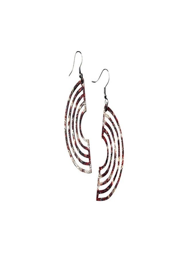 Kirfiz Handcrafted light weight mdf wooden dangle and drop earrings for women and girls which are stylish and modern for every event. - Image 1