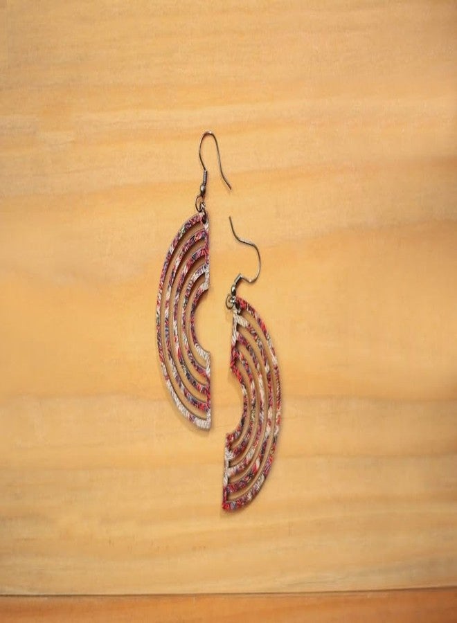 Kirfiz Handcrafted light weight mdf wooden dangle and drop earrings for women and girls which are stylish and modern for every event. - Image 5