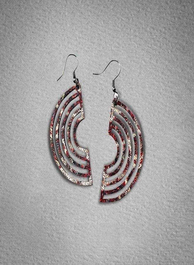 Kirfiz Handcrafted light weight mdf wooden dangle and drop earrings for women and girls which are stylish and modern for every event. - Image 2